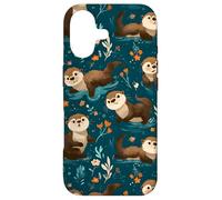 Cute Sea Otter Pattern Animal Teal Nature Cottagecore Case for iPhone 17