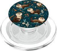 Cute Sea Otter Pattern Animal Teal Nature Cottagecore PopSockets PopGrip for MagSafe