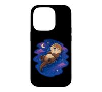Cute Sea Otter Sleeping Night Sky Stars Goodnight Sleep Case for iPhone 14 Pro