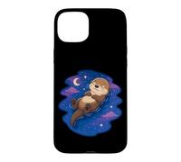 Cute Sea Otter Sleeping Night Sky Stars Goodnight Sleep Case for iPhone 15 Plus