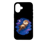 Cute Sea Otter Sleeping Night Sky Stars Goodnight Sleep Case for iPhone 16