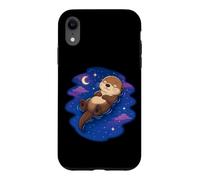 Cute Sea Otter Sleeping Night Sky Stars Goodnight Sleep Case for iPhone XR