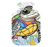 Cute Sea Turtle Colorful hot Water Bottle with Soft Cover, 1L Warm Compress for Arthritis, Arthritis, Bolsa para cólicos menstruales