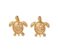 Cute Sea Turtle Earrings for Women Nautical Ocean Animal Piercing Stud, S, Metal, No Gemstone