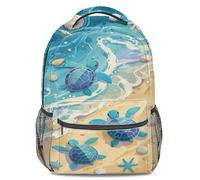 Cute Sea Turtle Print Backpack Kids Cartoon Backpack Summer Beach Travel Backpack Lightweight School Bag for Boys and Girls (print 2)