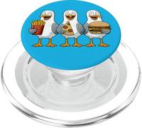 Cute Seagull Birds Stealing Sandwich Pizza Fries Fastfood PopSockets PopGrip for MagSafe