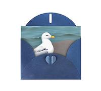 Cute Seagull Greeting Cards For All Occasions - Blank Greeting Cards With Envelopes, Holiday Cards 4x6 Inches (Horizontal) Blue