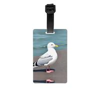 Cute Seagull Printed PVC Luggage Tag Travel Anti Lost ID Label Personal Info Tag for Backpack and Suitcase