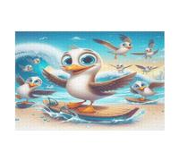 Cute Seagull Puzzles 1000 Pieces Wooden Jigsaw Puzzle for Adults Brain Exercise Challenge Game Gift for Kids Children Jigsaws （75×50cm）