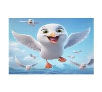 Cute Seagull Wooden Puzzles Jigsaw Puzzle 1000 Pieces for Adults Creative Difficult Challenging Game （75×50cm）