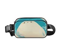 Cute Seal Pale Turquoise Fashionable Crossbody Bag Waist Packs for Women Men Teenagers Small Crossbody Shoulder Bag with Adjustable Strap for Travel Shopping Running, Aesthetic Fighting Fish, One Size