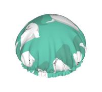 Cute Seal,Shower Cap Nightcap Double Layer Waterproof Elastic Bath Cap Reusable Hair Cap