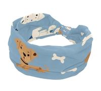 Cute Seamless Dogs with Bones Stretchy Headbands for Women, Non-Slip Hair Bands Fashion Sports Turban for Yoga Workout Daily Use