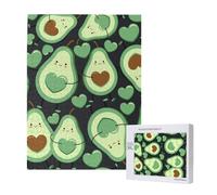 Cute Seamless Pattern Avocado Heart,500 Pieces Wooden Jigsaw Family Game Jigsaw Puzzles for Adults Teens