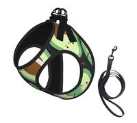 Cute Seamless Pattern Avocado Heart,Pet Harness,Adjustable Reflective Dog Harness,Pet Leash Vest,S