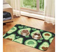 Cute Seamless Pattern Avocado Heart,Waterproof Pet Feeding Mat,PU Leather Placemats for Cat Dog Water Bowl,Food Mats,30x45cm
