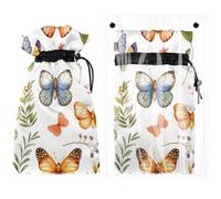 Cute Seamless Pattern Butterfly Oxford Faucet Frost Guard - 2-Pack Waterproof Insulation Bag, 10-Hour Thermal Protection, Anti-Snow/Ice Cover, Winter Outdoor Tap Protector, Reusable