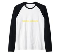 Cute Seek Jesus, But First Let Me Thank God, Christian Raglan Baseball Tee