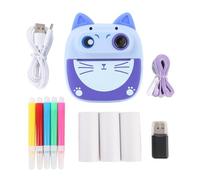 Cute Selfie Instant Print Camera with 20MP Dual Lens, 2 Inch Screen, 3 Rolls Print Paper for Boys Girls (Blue)