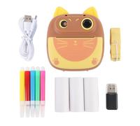 Cute Selfie Instant Print Camera with 20MP Dual Lens, 2 Inch Screen, 3 Rolls Print Paper for Boys Girls (Coffee)