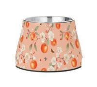 Cute Serviceberry Fruit Peach Feed Dog Bowl Enhanced Stainless Steel Pets Water Bowls for Loving Pet Comfort Feeding