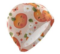 Cute Serviceberry Fruit Peach Swimming for Men Short Hair Waterproof caps for Swimming Hair Protection and Drag Reduction gorros para natacion