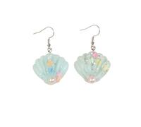Cute Sesshell Dangle Drop Resin Earrings for Women Bohemian Hawaii Creative Summer Beach Glitter Sequins Stars Pearl Shell Charm Handmade Hook Jewelry Ocean Elements Accessories, One Size, Resin, No