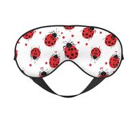 Cute Seven-Spotted Ladybug Print Sleep Mask with Adjustable Strap, Comfortable Eye Cover for Travel, Yoga, Napping, Sleeping & Relaxation