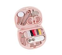 Cute Sewing Kit Pink Travel Sewing Kit Convenient Small Portable Box DIY Sewing Supplies Mini Sewing Kit for Beginner Traveler with Needles Threads Buttons Scissors Tweezers Threading Tools