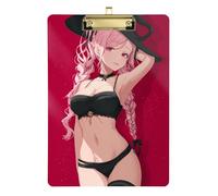 Cute Sexy Witch Anime Dental clipboard Transparent for 5th Grade Classroom Essentials for Teachers Size 9 x 12 Gold