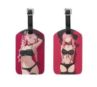 Cute Sexy Witch Anime Red Cute Anime Witch 2 Pcs Luggage Tags Funny Bag Tags for Cruise Ship
