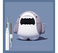 Cute Shark Case for Airpod 4 Case Cover 2024, Funny 3D Cartoon Kawaii Cool Cover with Cleaning Kit & Keychain for Airpod 4th Generation 2024 for Boys Girls Kids Teen, Shark