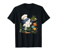 Cute Shark Chef Cooking Seaweed Salad Funny Ocean T-Shirt