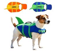 Cute Shark Dog Life Jacket for Small Medium Large Dogs, Safety Life Vest with Front Chin Float and Rescue Handle 2026 New Upgrade High Buoyancy Puppy Floating Swim Vest (Blue Medium)