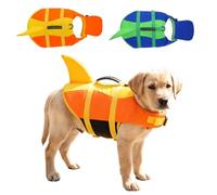 Cute Shark Dog Life Jacket for Small Medium Large Dogs, Safety Life Vest with Front Chin Float and Rescue Handle 2026 New Upgrade High Buoyancy Puppy Floating Swim Vest (Orange Medium)