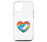 Cute Shark in Retro Heart - Kawaii Shark Vintage Sunset Case for iPhone 12/12 Pro