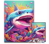 Cute Shark Jigsaw Puzzles 1000 Pieces for Adults cardboard Jigsaw Puzzles for Home Decor & Holiday Fun 26X38CM/10.23x14.96inch