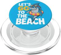 Cute Shark Let's Go To The Beach Summer Vacation Graphic PopSockets PopGrip for MagSafe
