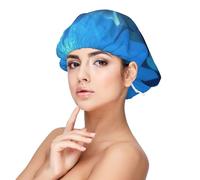 Cute Shark Pattern, Killer Whale Pattern,Adjustable Silk Hair Wrap Adult's Satin Sleeping Cap Hair Women's Elastic Sleep Bonnet
