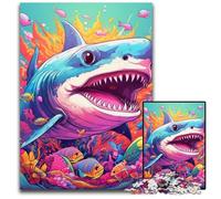 Cute Shark Puzzles 1000 Pieces for Adults Jigsaw Puzzles for Adults Brain Challenge Gift, Educational Activity for Teenagers 50x75CM/19.68x29.52inch