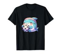 Cute Shark Soccer Player Kawaii Football Athlete T-Shirt