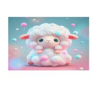 Cute Sheep 1000 Pieces Jigsaw Puzzles For Adults Suitable For Children 12 And Up Wooden Puzzle （75×50cm）