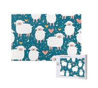 Cute Sheep,1000 Pieces Wooden Jigsaw Family Game Jigsaw Puzzles for Adults Teens Home Decor