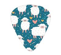 Cute Sheep,12 Pcs Guitar Pick,3 Different Thickness Plectrums for Acoustic Guitar Bass Ukulele (0.46mm 0.96mm 0.71mm)