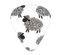 Cute Sheep,12 Pcs Guitar Pick,3 Different Thickness Plectrums for Acoustic Guitar Bass Ukulele (0.46mm 0.96mm 0.71mm)