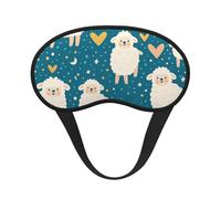 Cute Sheep and Heart Composite Cloth Black Edge Eye Mask Men and Women with Elastic Band