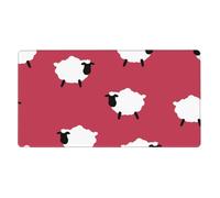 Cute Sheep Cartoon White Sheep Red Printed,Mouse Pad Large Desk Pad Computer Keyboard Mouse Mat with Non Slip Rubber Base 40 x 70 cm