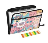 Cute Sheep Cute Doodle Art Expansion File 13 Pockets A4 Letter Size with Zipper Closure for Office Folders