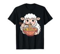 Cute Sheep Eating Ramen Japanese Kawaii Farm Noodles T-Shirt