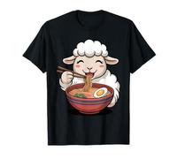Cute Sheep Eating Ramen Japanese Kawaii Farm Noodles T-Shirt